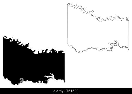 Bowie Comté (Texas (comtés au Texas, États-Unis d'Amérique,USA, États-Unis, US) map vector illustration, scribble sketch carte Bowie Illustration de Vecteur