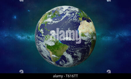 La planète Terre, la troisième planète du Soleil, planète du système solaire (l'espace 3d illustration, les éléments de cette image sont meublées par la NASA) Banque D'Images