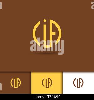 Monogramme de trois lettres en crits en un cercle dans un style Art Nouveau. Logo. Vector illustration pour votre conception. Illustration de Vecteur
