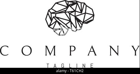 Cerveau noir numérique Abstract vector logo design Illustration de Vecteur