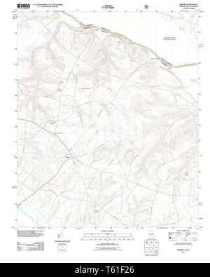 Carte TOPO USGS Géorgie GA Girard 20110906 Restauration TM Banque D'Images