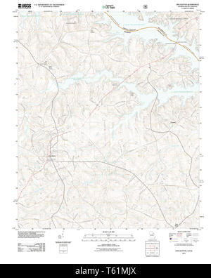 Carte TOPO USGS Géorgie GA Lincolnton 20110819 Restauration TM Banque D'Images