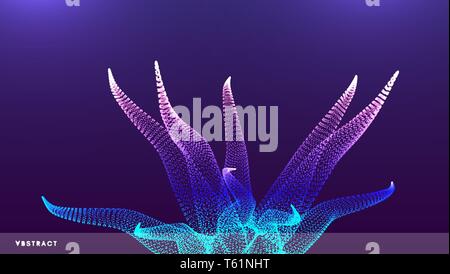 Structure de connexion 3D. Technologie futuriste style. Abstract design. Vector illustration pour la science, la chimie ou l'éducation. Illustration de Vecteur