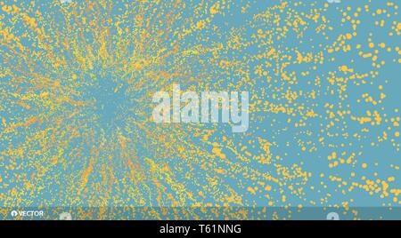 Point d'exploser. Tableau avec les particules émises dynamique. La technologie 3D, style. Résumé fond. Vector illustration. Illustration de Vecteur