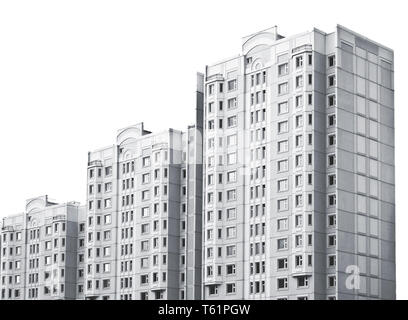 nouveau haut - tour immeuble appartement immeuble bloc d'appartements, projets ghetto, sur blanc Banque D'Images