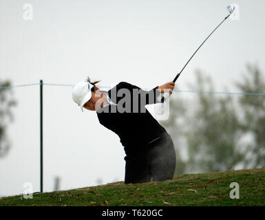 Los Angeles, USA. Apr 27, 2019. Yan Jing de la concurrence de la Chine au cours de la troisième série de l'Hugel-Air LA Premia tournoi de golf LPGA ouvert à Los Angeles, États-Unis, le 27 avril 2019. Credit : Zhao Hanrong/Xinhua/Alamy Live News Banque D'Images