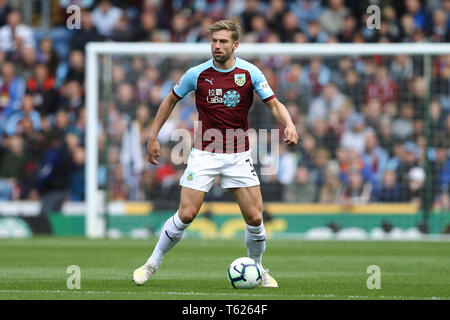 Charlie Taylor de Burnley en action. Premier League, Burnley v Manchester City à Turf Moor à Burnley, Lancashire le dimanche 28 avril 2019. Cette image ne peut être utilisé qu'à des fins rédactionnelles. Usage éditorial uniquement, licence requise pour un usage commercial. Aucune utilisation de pari, de jeux ou d'un seul club/ligue/dvd publications. Photos par Chris Stading/Andrew Orchard la photographie de sport/Alamy live news Banque D'Images