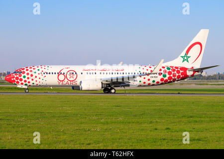 Amsterdam/Netherland Mai 01, 2019 : formulaire de Boeing 737 Air Maroc à l'aéroport d'Amsterdam Banque D'Images