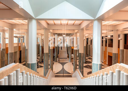 L'intérieur du hall d'entrée en marbre de la Maison du parlement à Canberra. Banque D'Images