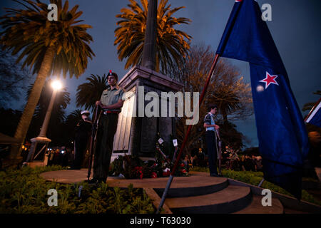 Photo par Tim Cuff - 25 avril 2019 - Services de l'Anzac Day, Nelson, Nouvelle-Zélande Banque D'Images