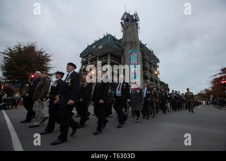 Photo par Tim Cuff - 25 avril 2019 - Services de l'Anzac Day, Nelson, Nouvelle-Zélande Banque D'Images