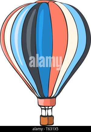 Ballon à air chaud à la main, vector Illustration de Vecteur