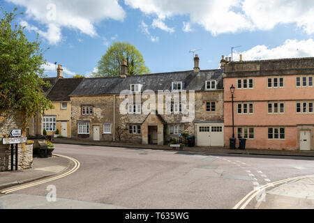 Flamand Weavers Cottages à Corsham High Street, Wiltshire, Angleterre, Royaume-Uni Banque D'Images