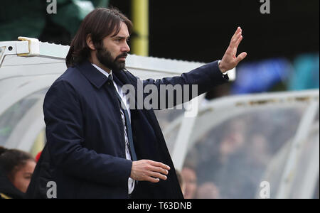 Reynald Pedros Lyon manager au cours de l'UEFA Women's Champions League semi finale deuxième match aller au Cherry Red Records Stadium, Londres Banque D'Images