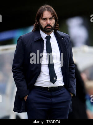 Reynald Pedros Lyon manager au cours de l'UEFA Women's Champions League semi finale deuxième match aller au Cherry Red Records Stadium, Londres Banque D'Images