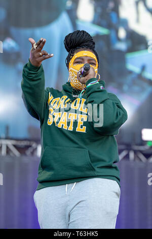 28 avril 2019 - Virginia Beach, Virginie, États-Unis - LEIKELI47 pendant la première quelque chose dans l'eau Music Festival à Virginia Beach, Virginie (crédit Image : © Daniel DeSlover/Zuma sur le fil) Banque D'Images