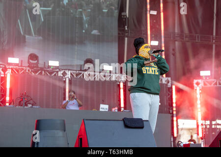 28 avril 2019 - Virginia Beach, Virginie, États-Unis - LEIKELI47 pendant la première quelque chose dans l'eau Music Festival à Virginia Beach, Virginie (crédit Image : © Daniel DeSlover/Zuma sur le fil) Banque D'Images