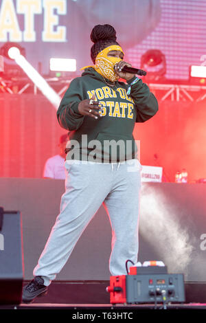 28 avril 2019 - Virginia Beach, Virginie, États-Unis - LEIKELI47 pendant la première quelque chose dans l'eau Music Festival à Virginia Beach, Virginie (crédit Image : © Daniel DeSlover/Zuma sur le fil) Banque D'Images