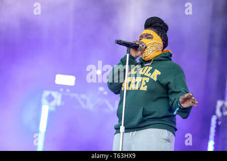 28 avril 2019 - Virginia Beach, Virginie, États-Unis - LEIKELI47 pendant la première quelque chose dans l'eau Music Festival à Virginia Beach, Virginie (crédit Image : © Daniel DeSlover/Zuma sur le fil) Banque D'Images