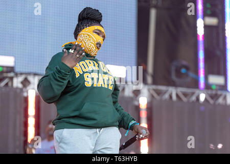 28 avril 2019 - Virginia Beach, Virginie, États-Unis - LEIKELI47 pendant la première quelque chose dans l'eau Music Festival à Virginia Beach, Virginie (crédit Image : © Daniel DeSlover/Zuma sur le fil) Banque D'Images