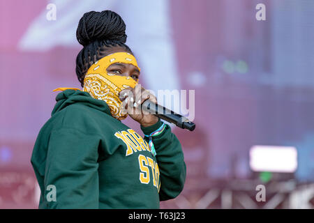 28 avril 2019 - Virginia Beach, Virginie, États-Unis - LEIKELI47 pendant la première quelque chose dans l'eau Music Festival à Virginia Beach, Virginie (crédit Image : © Daniel DeSlover/Zuma sur le fil) Banque D'Images