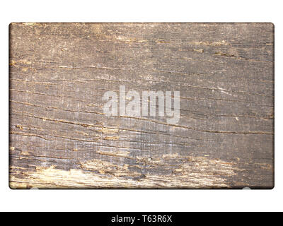 Vieille planche en bois. Isolé sur fond blanc. Maquette modèle. L'espace de copie pour le texte. 3D render Banque D'Images