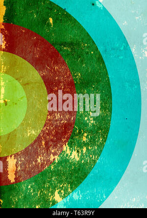 Vintage grunge background avec vieux papier texture et motif à rayures circulaires Banque D'Images