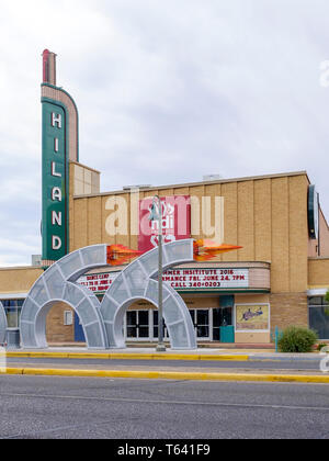 Hiland historique Théâtre sur U.S. Route 66 à Albuquerque, New Mexico, USA Banque D'Images