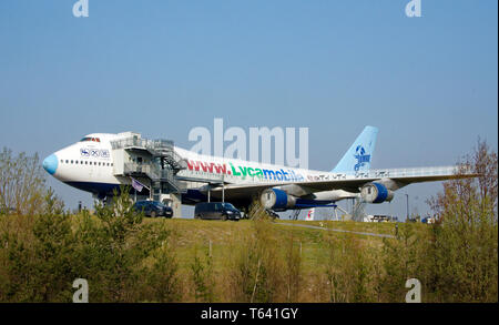 L'hôtel Jumbo, un converti 747, par l'aéroport d'Arlanda, Stockholm, Suède Banque D'Images