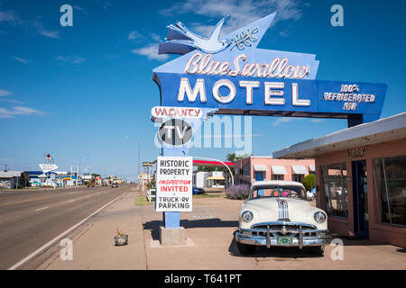 Hirondelle historique Motel sur U.S. Route 66 dans Tucuncari, New Mexico, USA Banque D'Images