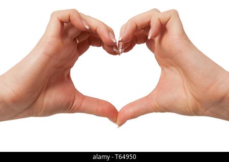 Poing de force la main geste isolé sur blanc. Banque D'Images