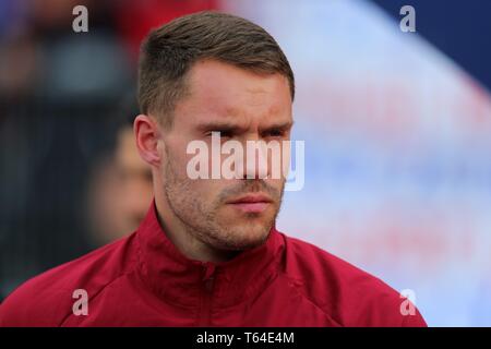 Nuremberg, Allemagne. 28 avr, 2019. firo : 28.04.2019, Football, 1.Bundesliga 2018/2019 saison, 1.FC Nuremberg - FC Bayern Munich 1 : 1, Christian Mathenia, 1.FC Nuremberg, Nurnberg, FCN, Portrait, dans le monde de l'utilisation | Crédit : afp/Alamy Live News Banque D'Images