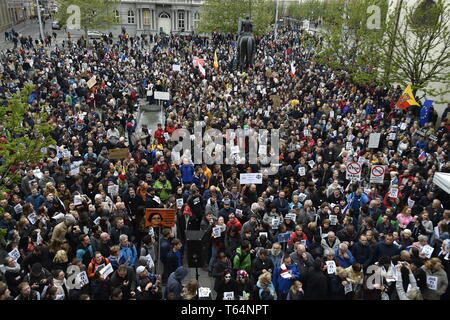 Brno, République tchèque. Apr 29, 2019. Mars pour pouvoir judiciaire indépendant contre la nomination de Marie Benesova en tant que nouveau ministre de la justice, organisé par millions d'instants pour la démocratie group à Brno, en République tchèque, le 29 avril 2019. Photo : CTK Vaclav Salek/Photo/Alamy Live News Banque D'Images