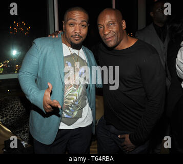 ***PHOTO*** cinéaste John Singleton est décédé à l'âge de 51 ans. HOLLYWOOD, CA - 6 janvier : Timbaland musicien et réalisateur John Singleton à la première partie de l'Empire de FOX au W Hollywood Hotel, le 6 janvier 2015 à Hollywood, Californie./MediaPunch TWPG. Banque D'Images