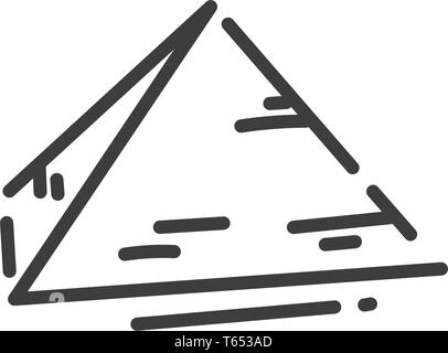 L'icône Contour plat pyramide d'Égypte, du concept d'ossature Illustration de Vecteur