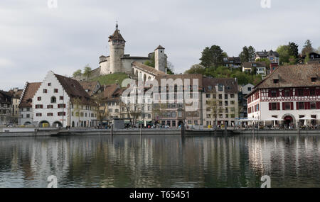 Schaffhausen, SH / Suisse - 22 Avril 2019 : château Munot Schaffhausen et du Rhin avec vue sur la ville Banque D'Images