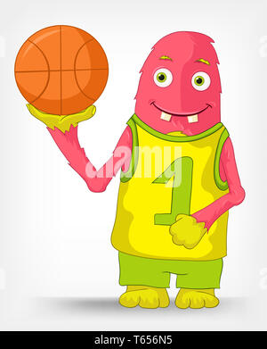 Funny Monster. Le basket-ball. Banque D'Images