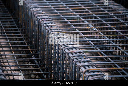 Armature en acier composant dans construction site Banque D'Images
