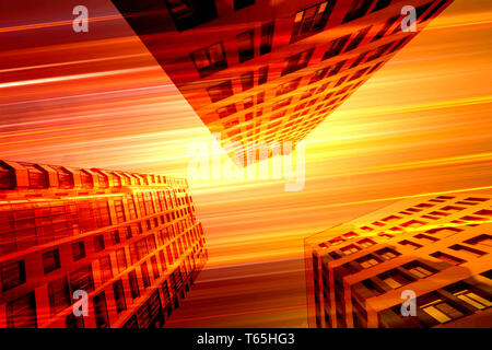 Résidentiel typique des immeubles de grande hauteur. Angle de vue de dessous. Banque D'Images