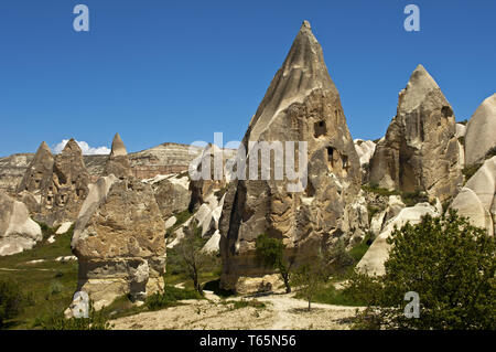 Les roches de tuf, parc national de Göreme, Cappadoce, Turquie Banque D'Images