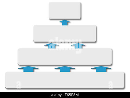 Illustration de la structure pyramidale - système de Ponzi, effet "Trickle up, multi level marketing Banque D'Images