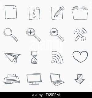 Croquis Icon Set Banque D'Images