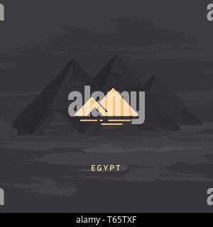 Icône vecteur du symbole le plus célèbre de l'Egypte - la pyramide. Pyramides égyptiennes isolées sur l'icône image vectorielle du même pyramides. Illustration de Vecteur