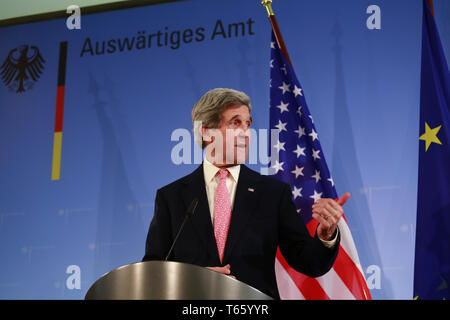 John Kerry rencontre FM Allemand Westerwelle. Banque D'Images