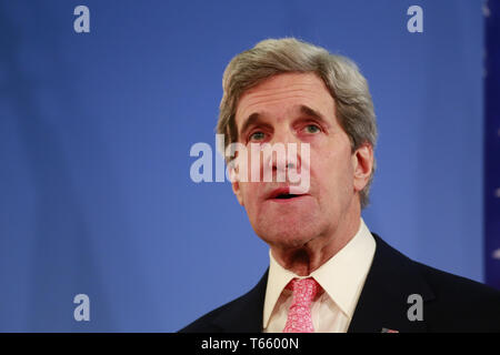 John Kerry rencontre FM Allemand Westerwelle. Banque D'Images