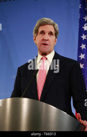 John Kerry rencontre FM Allemand Westerwelle. Banque D'Images