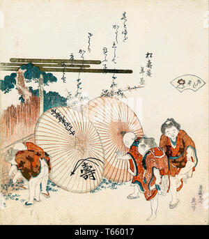 Katsushika Hokusai, amour perdu-shell (Katashigai), imprimer, 1821 Banque D'Images