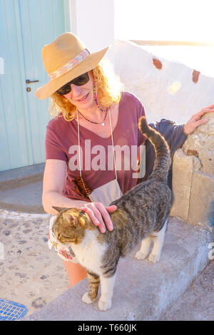 Cat et touristiques. Banque D'Images