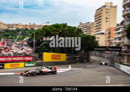 Monte Carlo / Monaco - 05/27/2018 - # 8 Romain Grosjean (FRA) dans sa HAAS RVF-18 au cours de la Monaco GP Banque D'Images