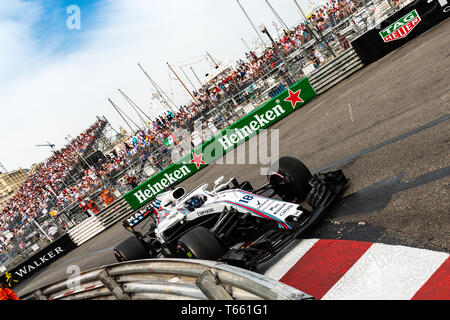 Monte Carlo / Monaco - 05/27/2018 - # 18 Promenade Lance (CAN) dans sa Williams FW41 au cours de la Monaco GP Banque D'Images